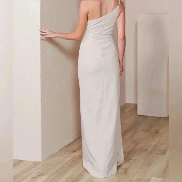 Revelry One Shoulder Dress in Cream - Picture 2 of 9